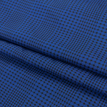 Printed Lining Design-40 Mini Black Checks on Royal Blue