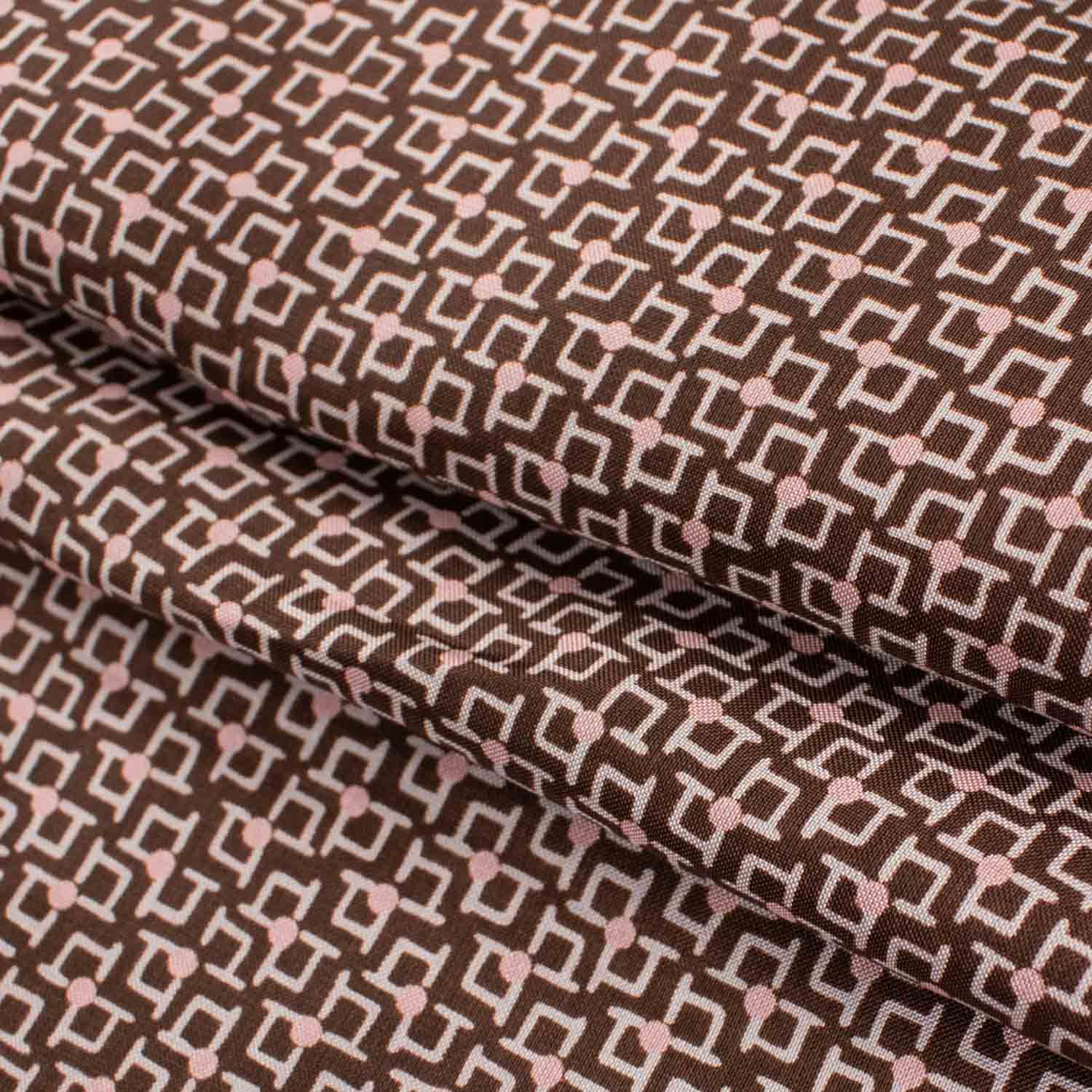 Printed Lining Design-4 Mini Baby Pink Checks on Maroon