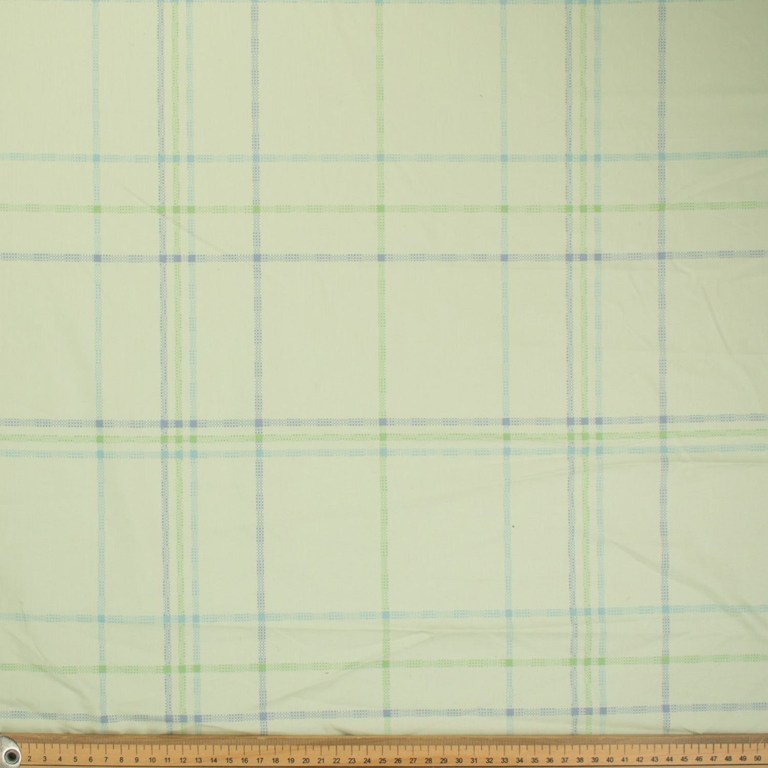 Printed Lining Design-44 Blue & Green Checks on Mint