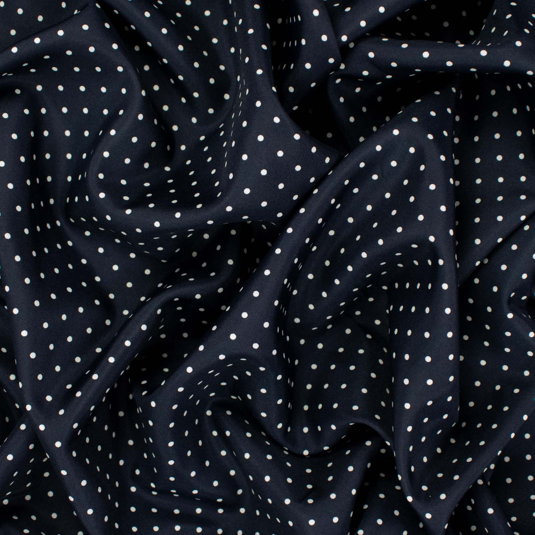 Printed Lining Design-46 Mini White Dots on Dark Navy