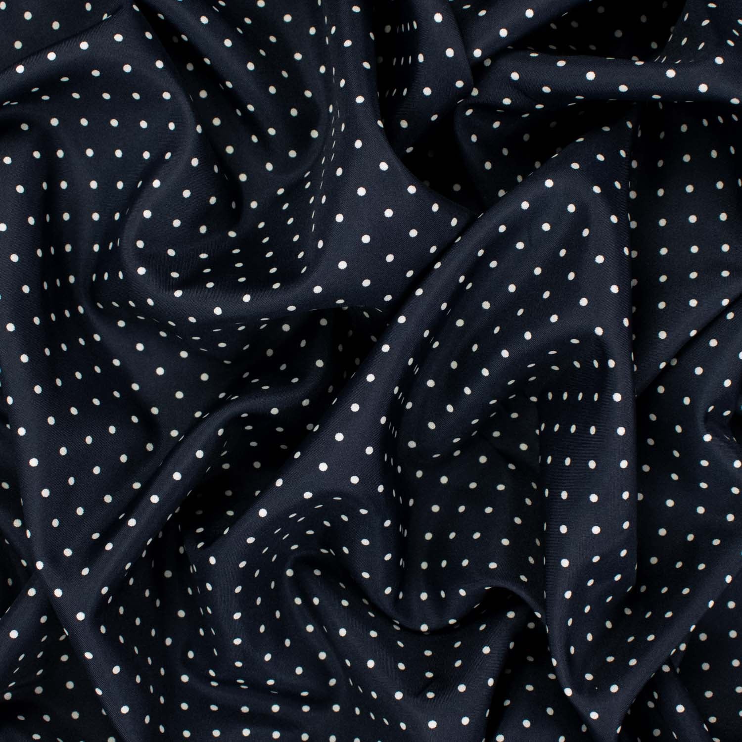 Printed Lining Design-46 Mini White Dots on Dark Navy