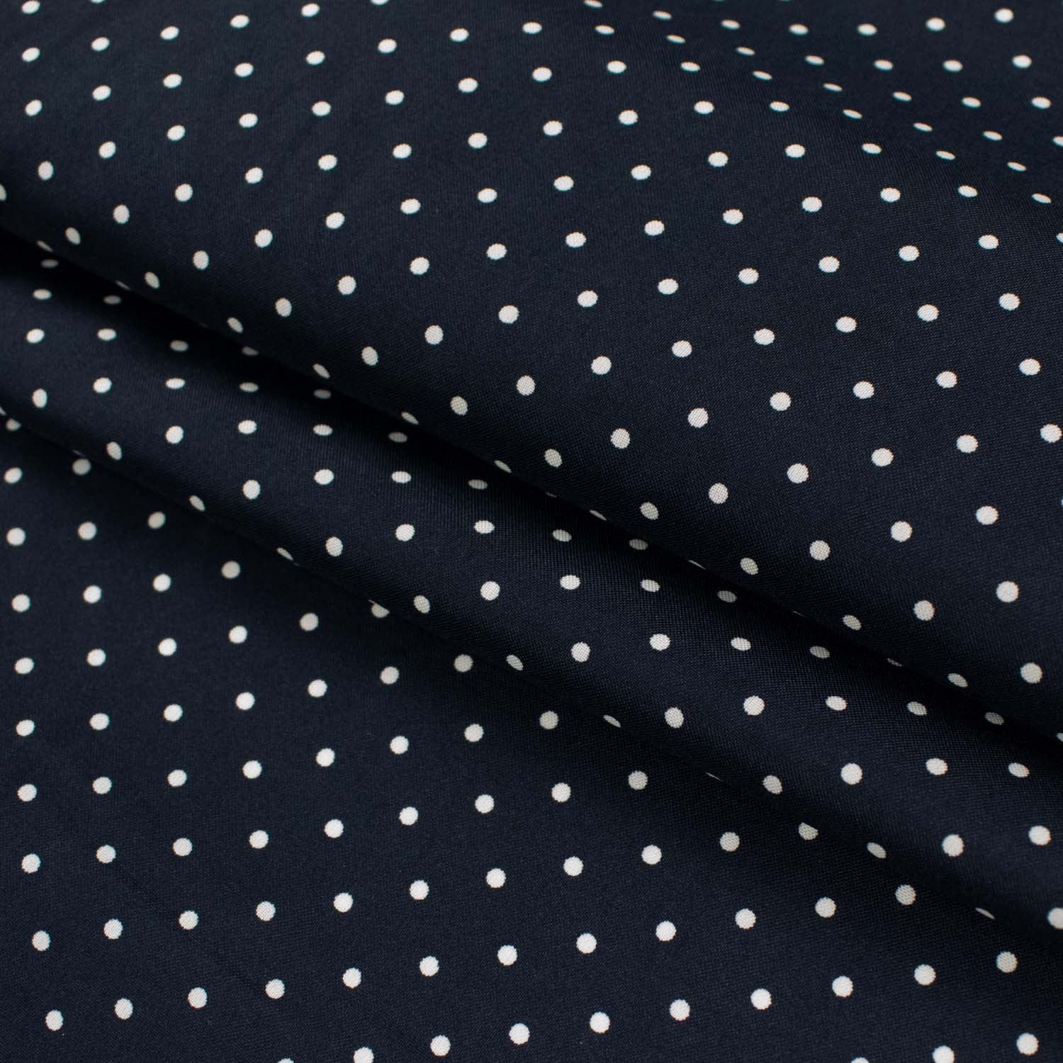 Printed Lining Design-46 Mini White Dots on Dark Navy