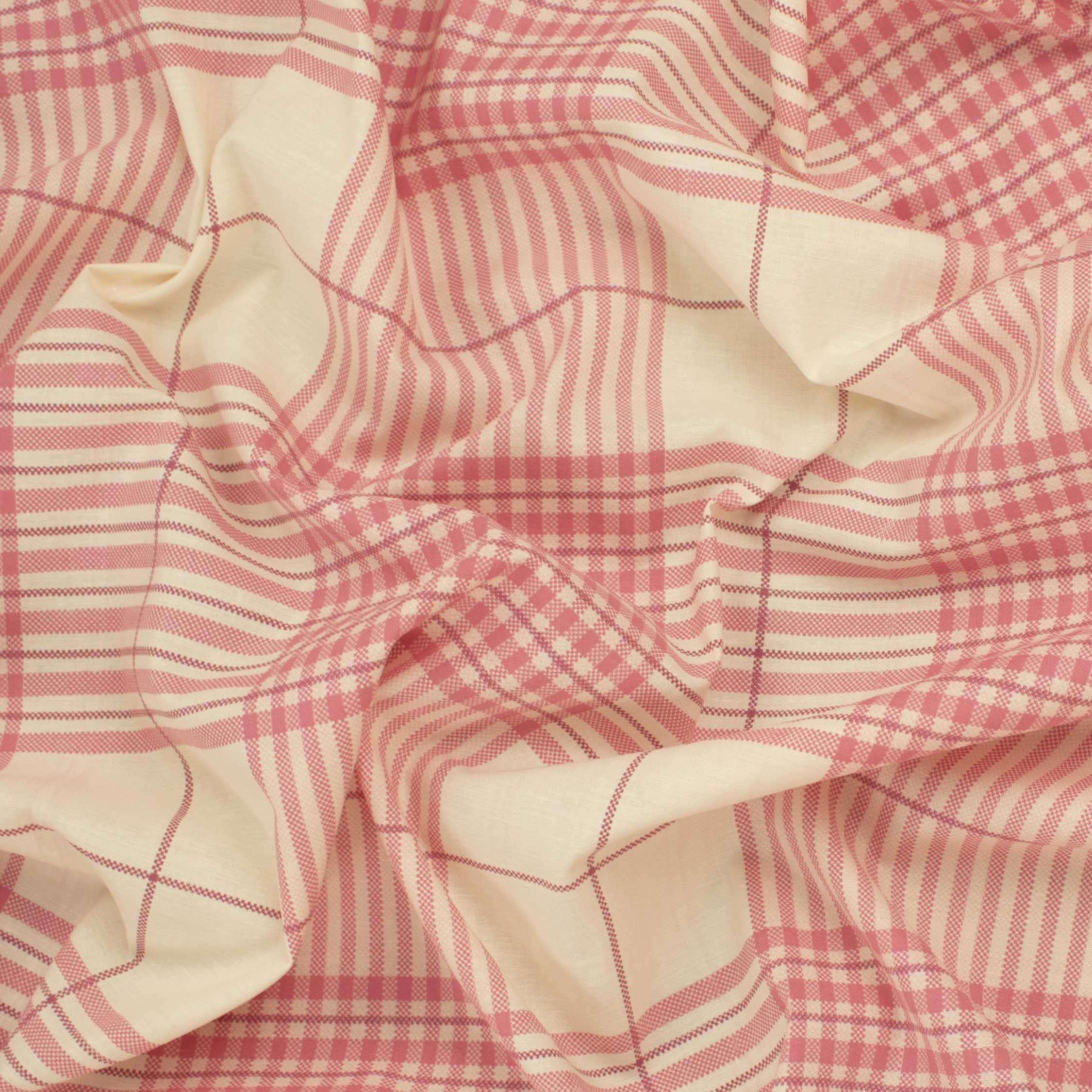 Pink & Cream Check Shirting 150cm