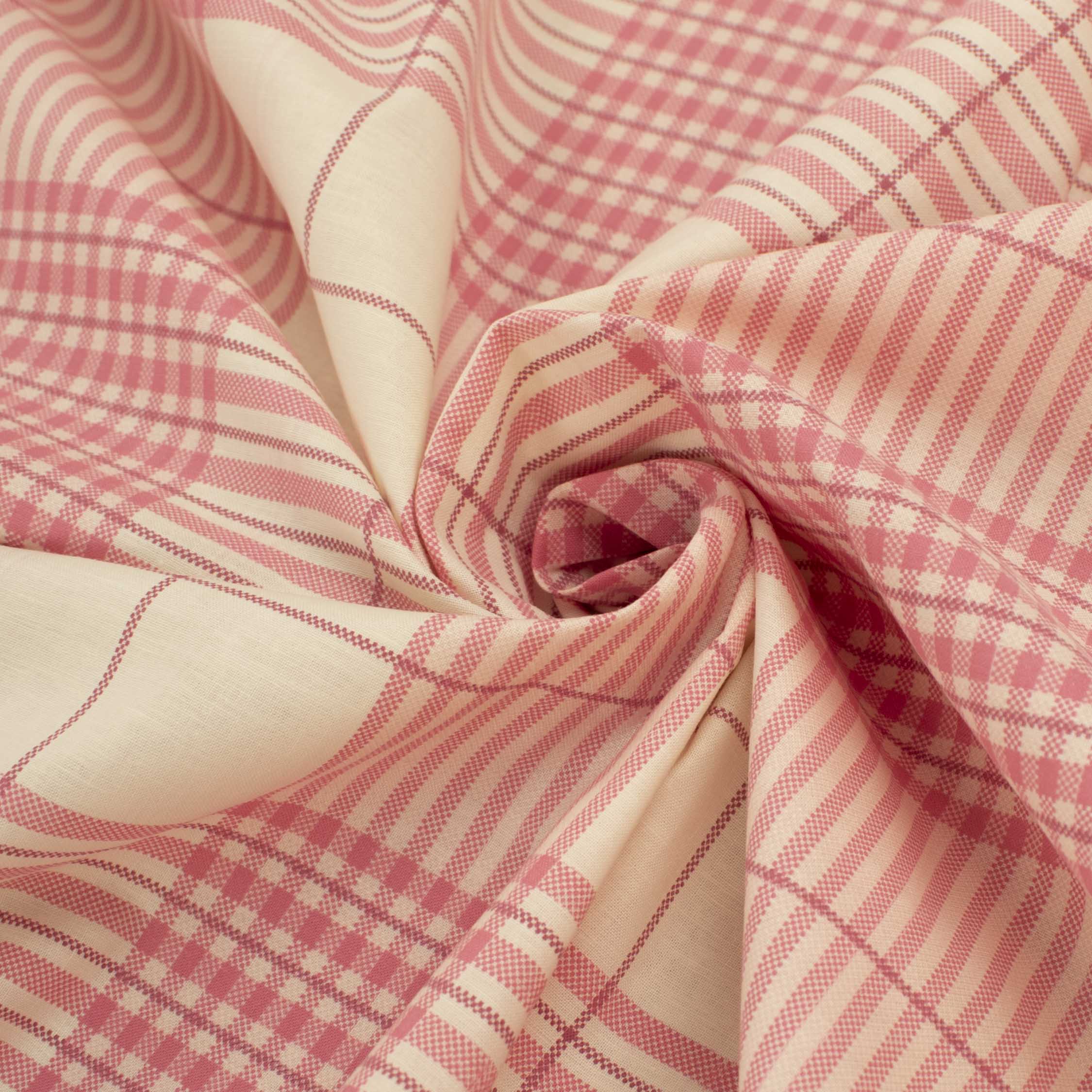 Pink & Cream Check Shirting 150cm