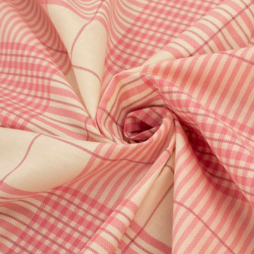 Pink & Cream Check Shirting 150cm
