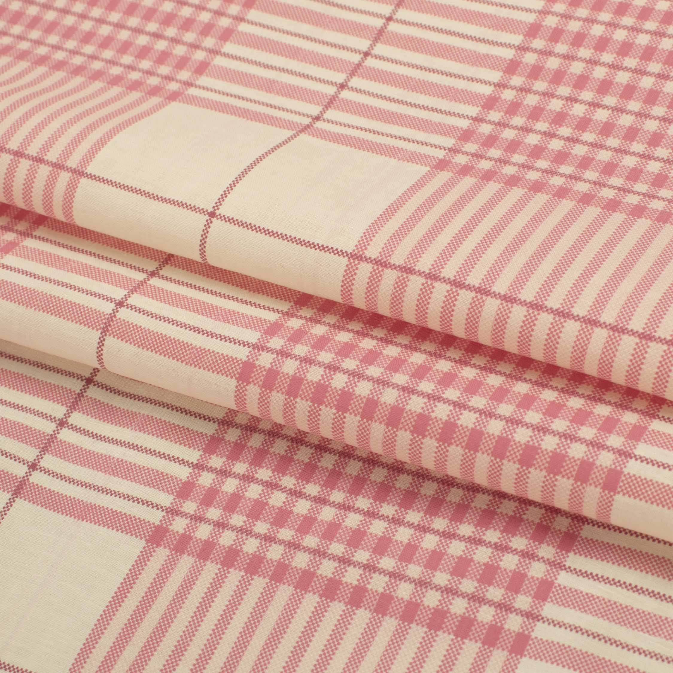 Pink & Cream Check Shirting 150cm