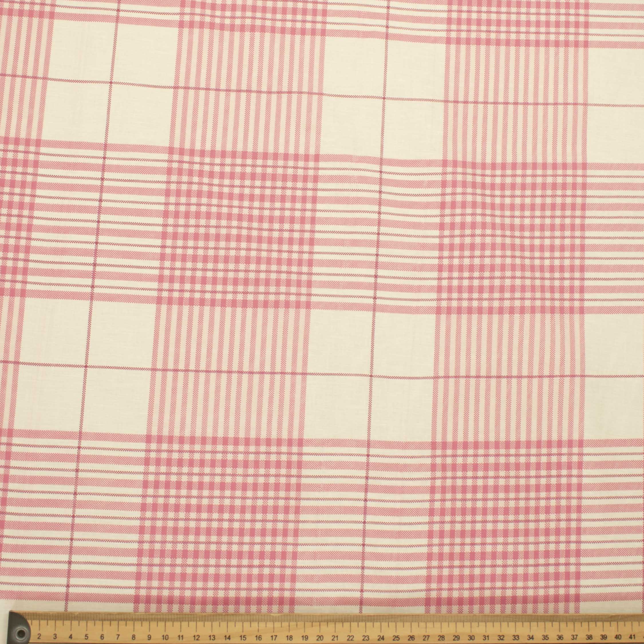 Pink & Cream Check Shirting 150cm