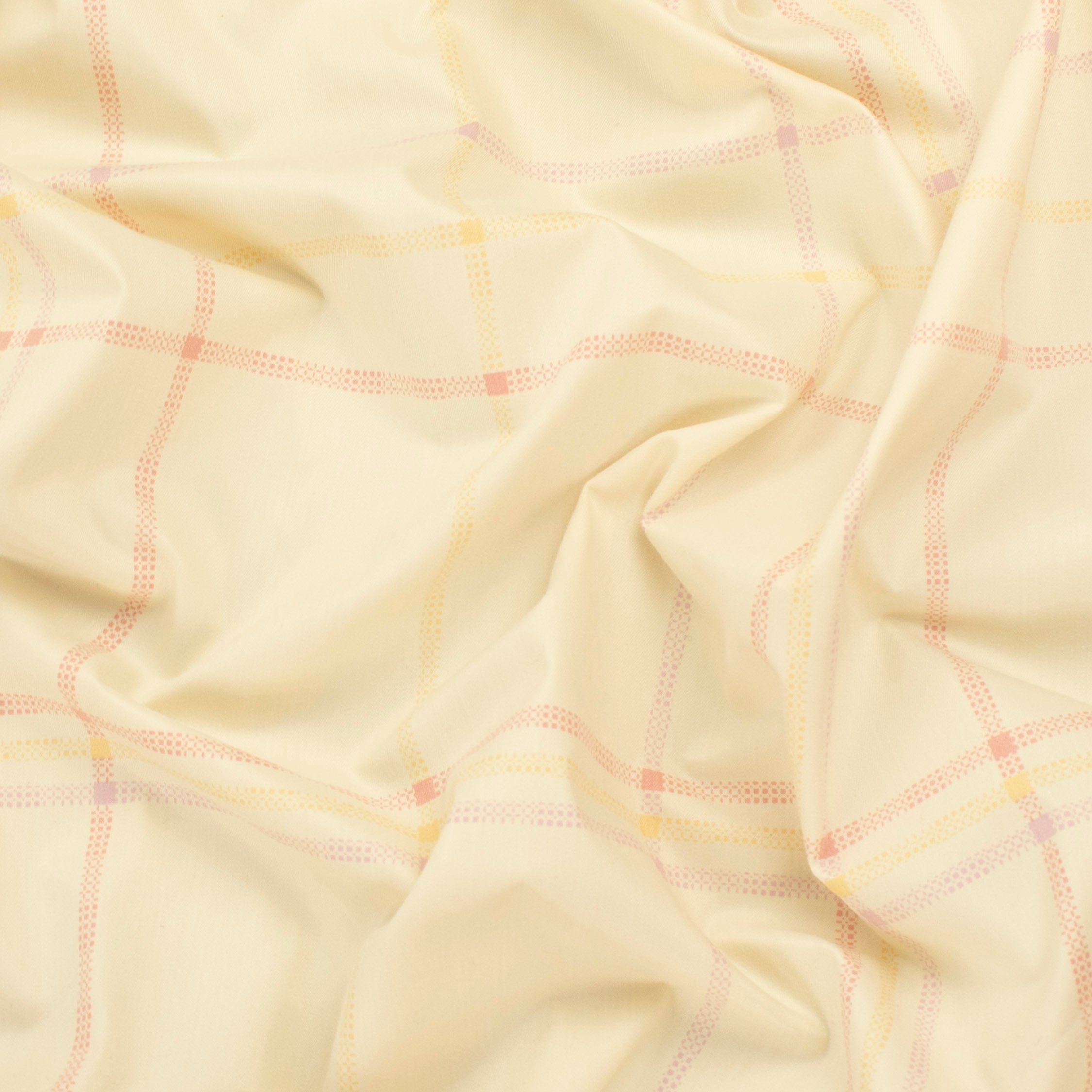 Pink & Yellow Checks on Cream Shirting 150cm