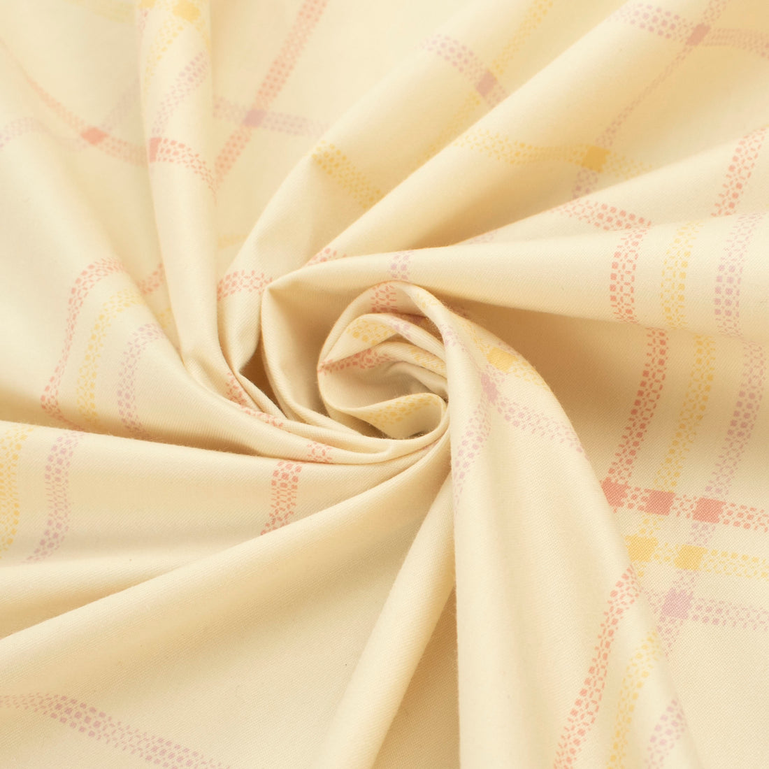 Pink & Yellow Checks on Cream Shirting 150cm