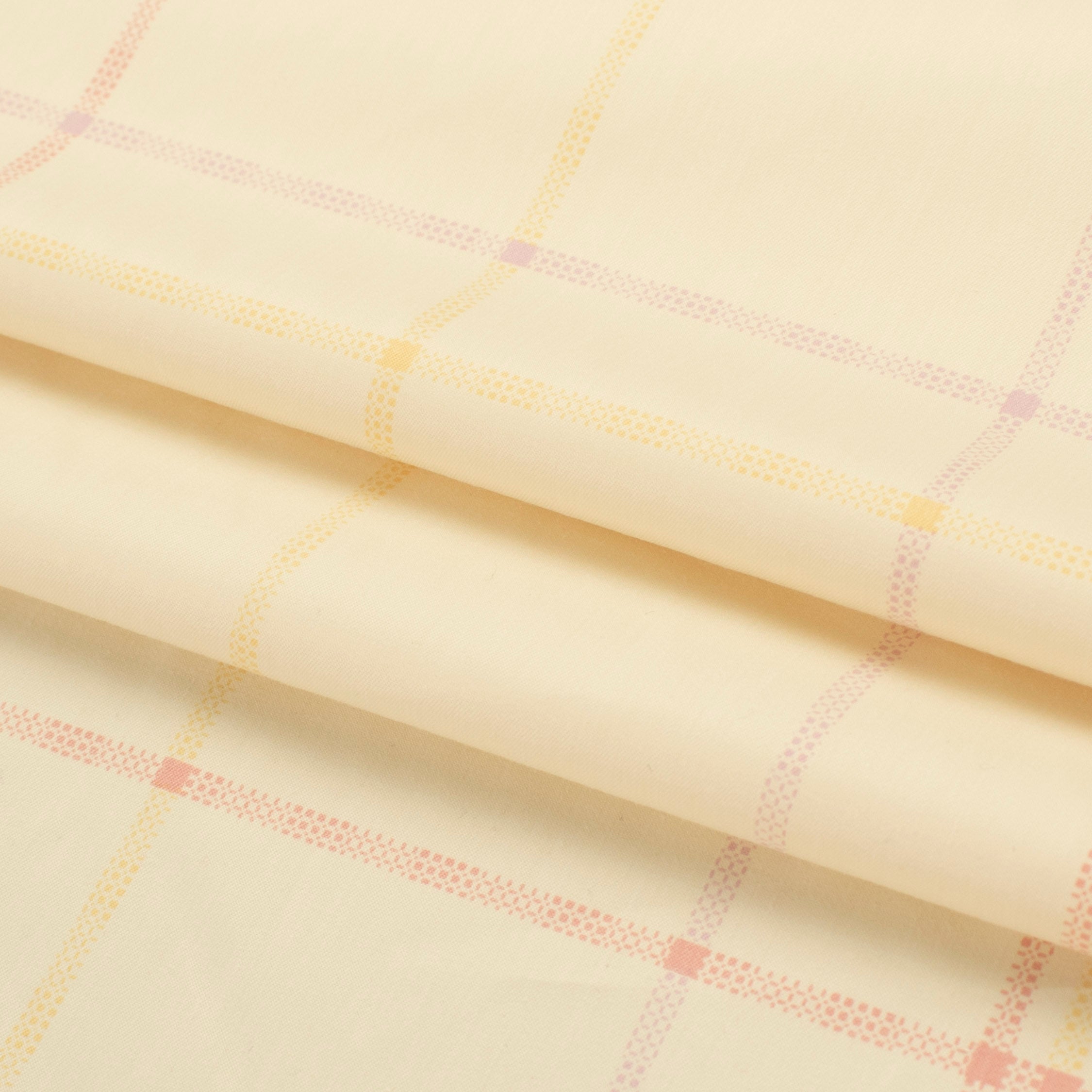 Pink & Yellow Checks on Cream Shirting 150cm