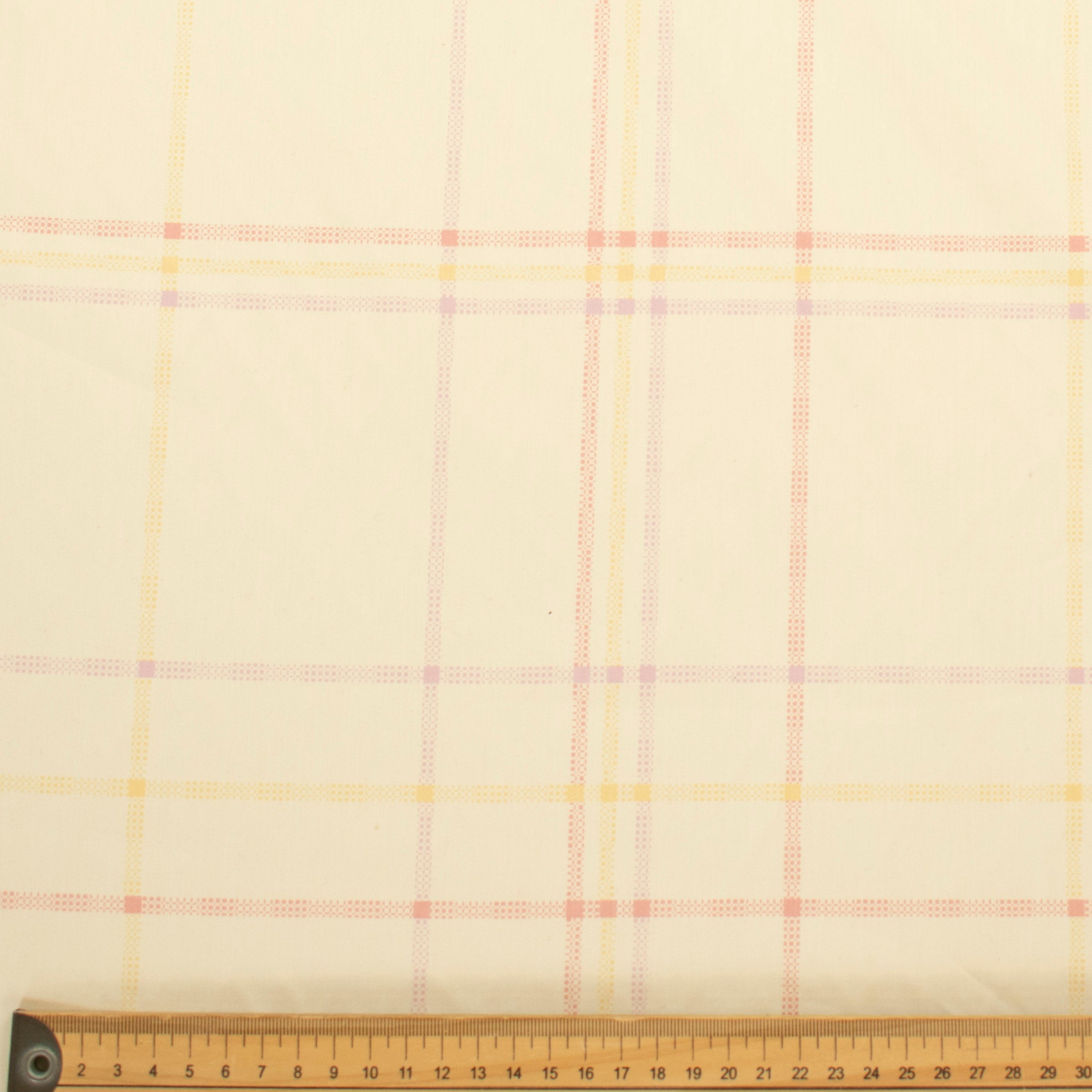 Pink & Yellow Checks on Cream Shirting 150cm