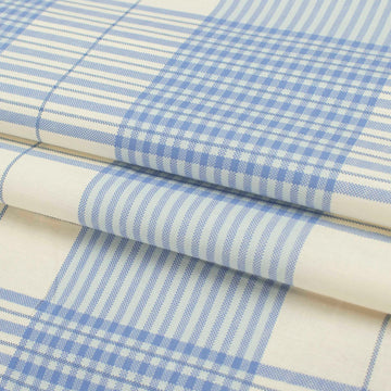 Blue & Ivory Check Shirting 150cm