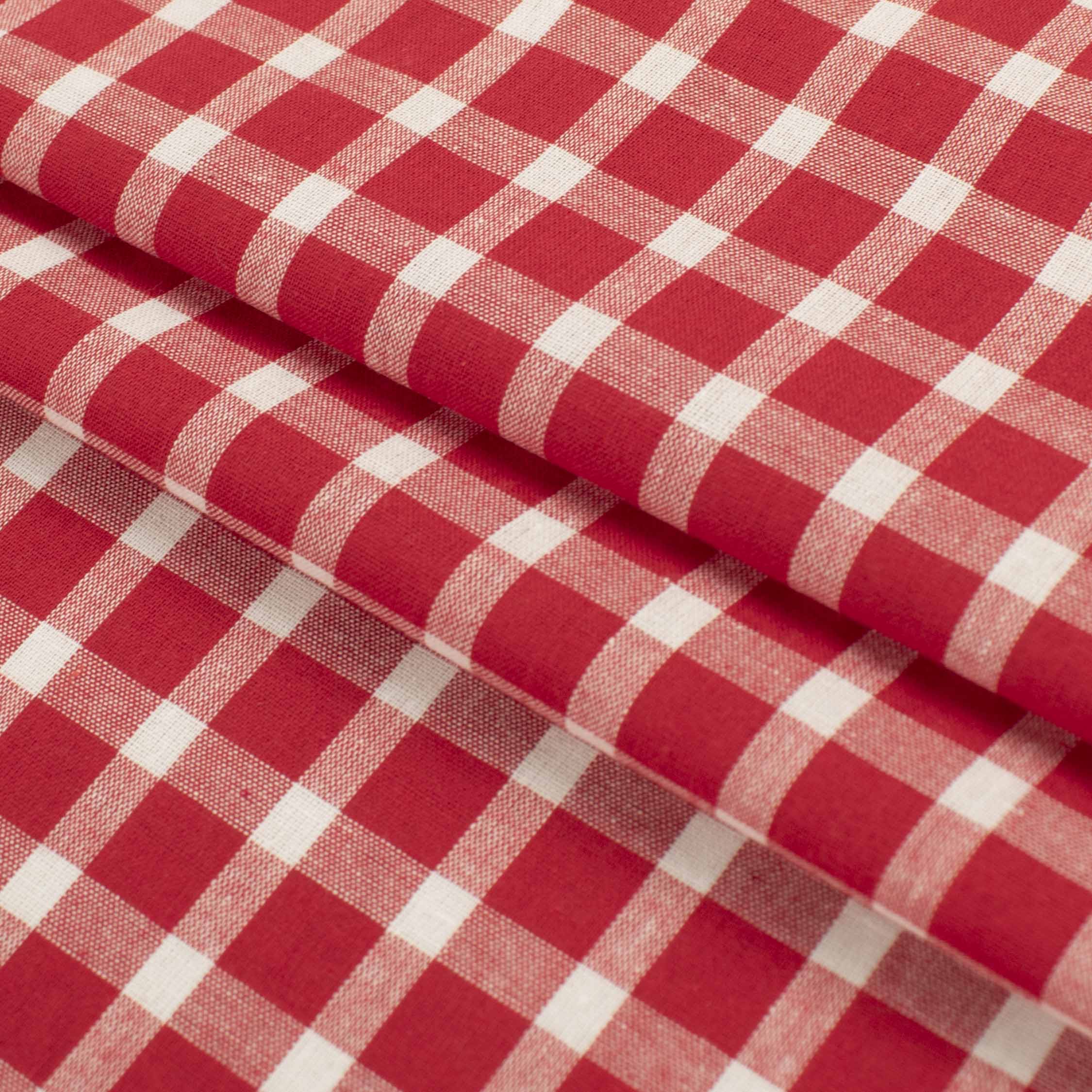 Vintage Check Shirting Red & White Gingham