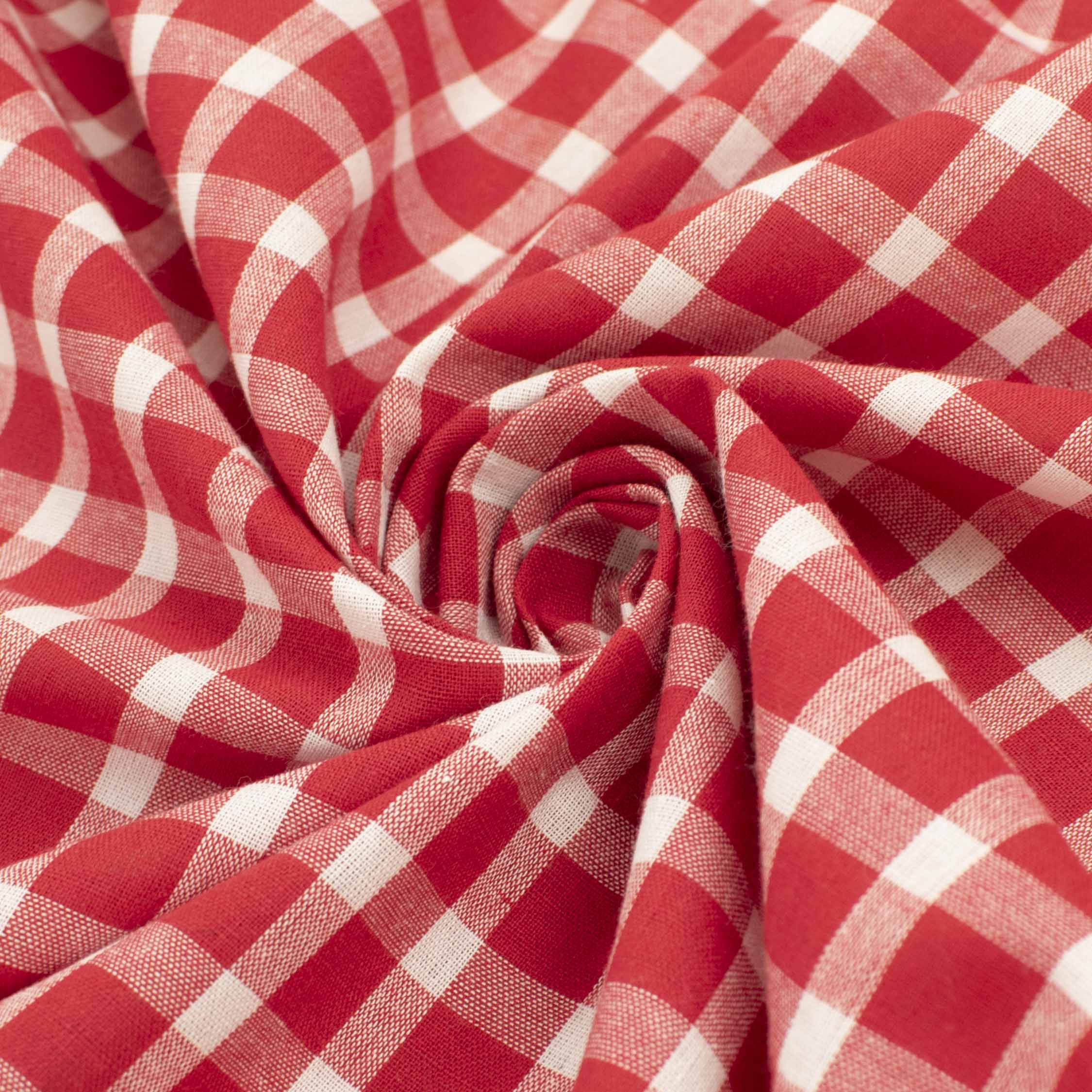 Vintage Check Shirting Red & White Gingham