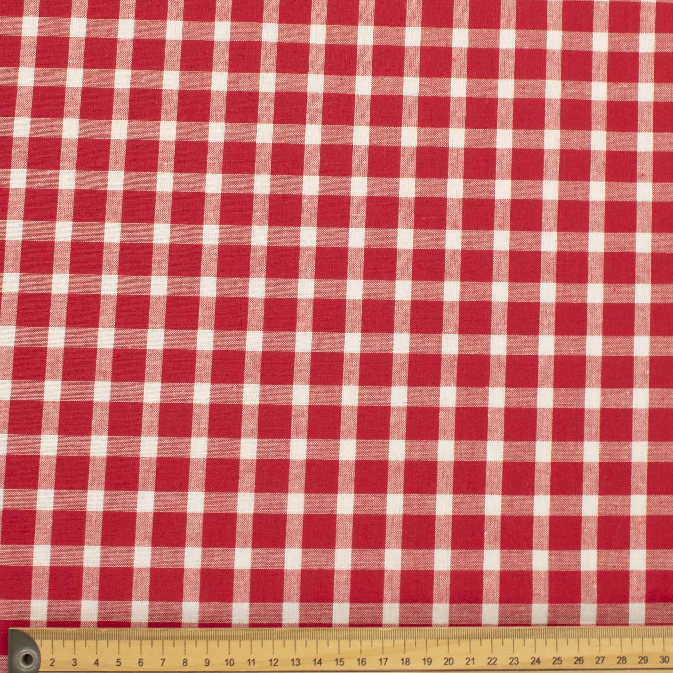 Vintage Check Shirting Red & White Gingham