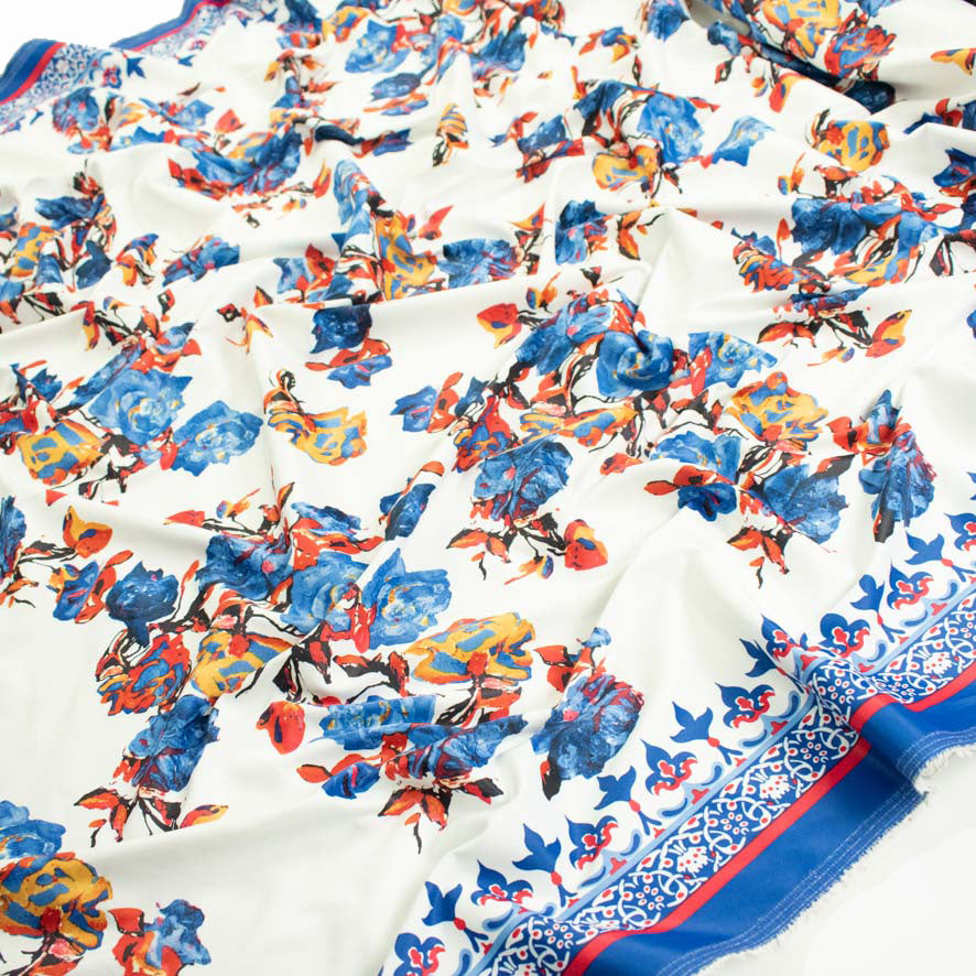 Printed Stretch Cotton Sateen