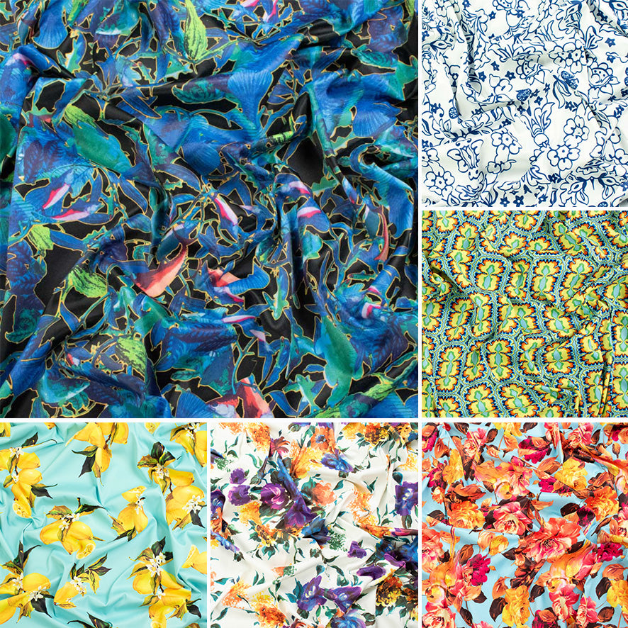 Printed Stretch Cotton Sateen