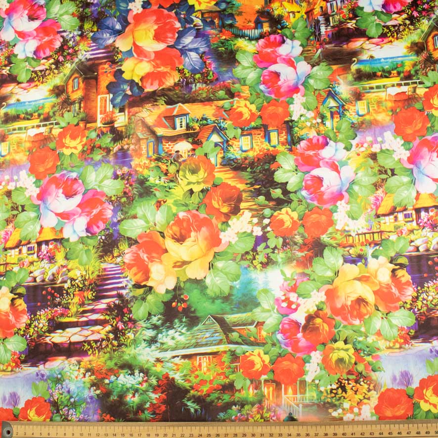 Printed Stretch Cotton Sateen