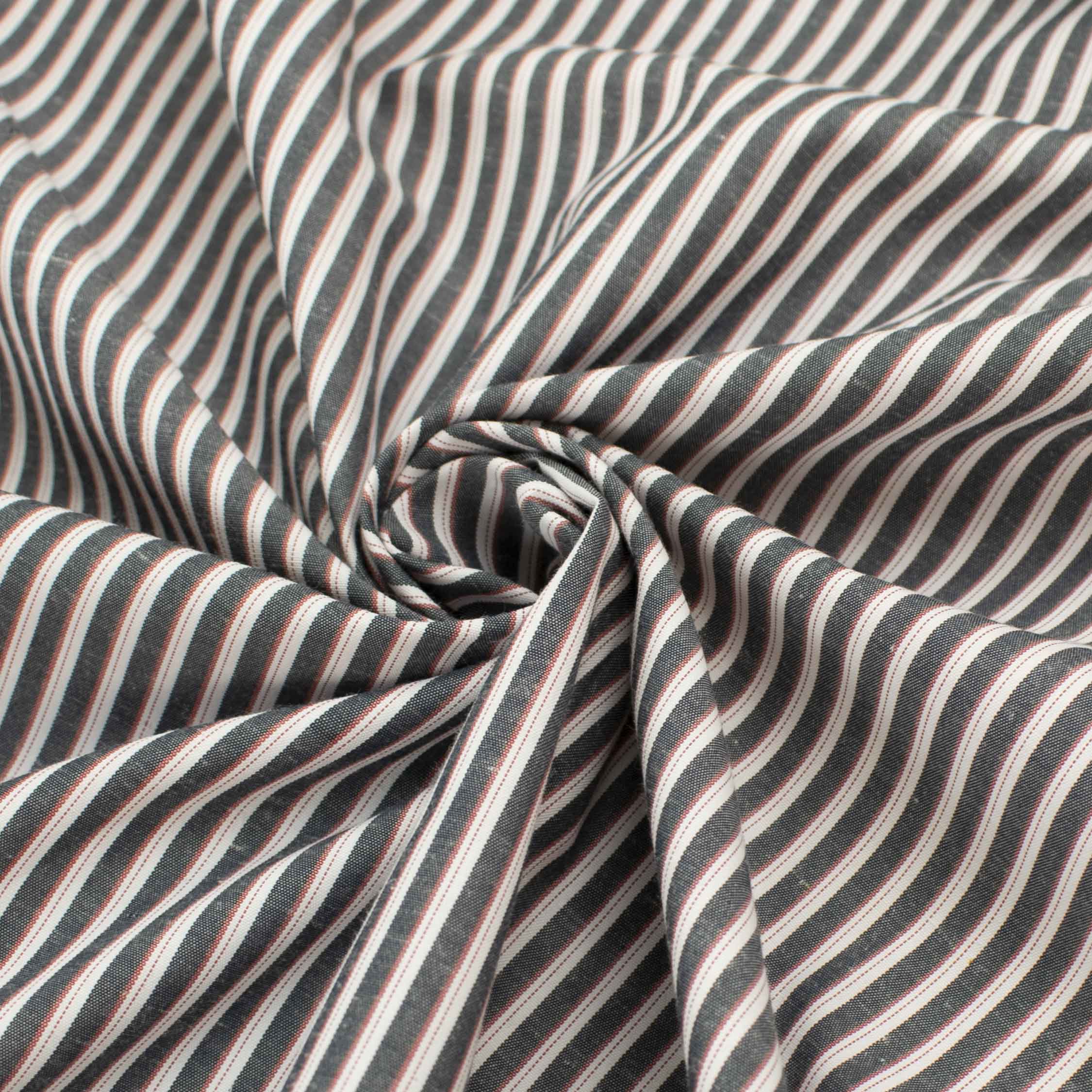 Stripes Shirting 150cm Design-52  Red & Black