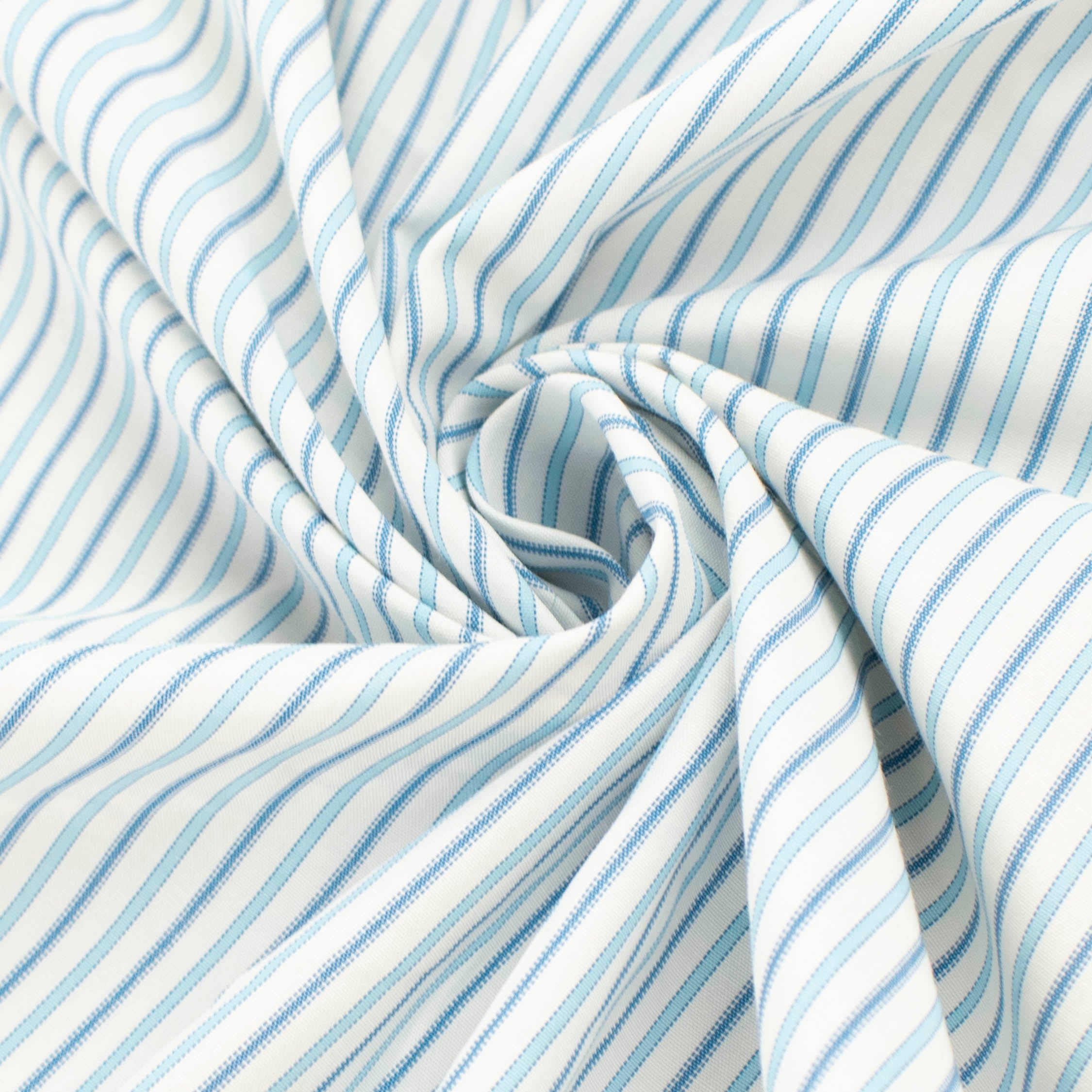 Stripes Shirting 150cm Design-54 Baby Blue & White