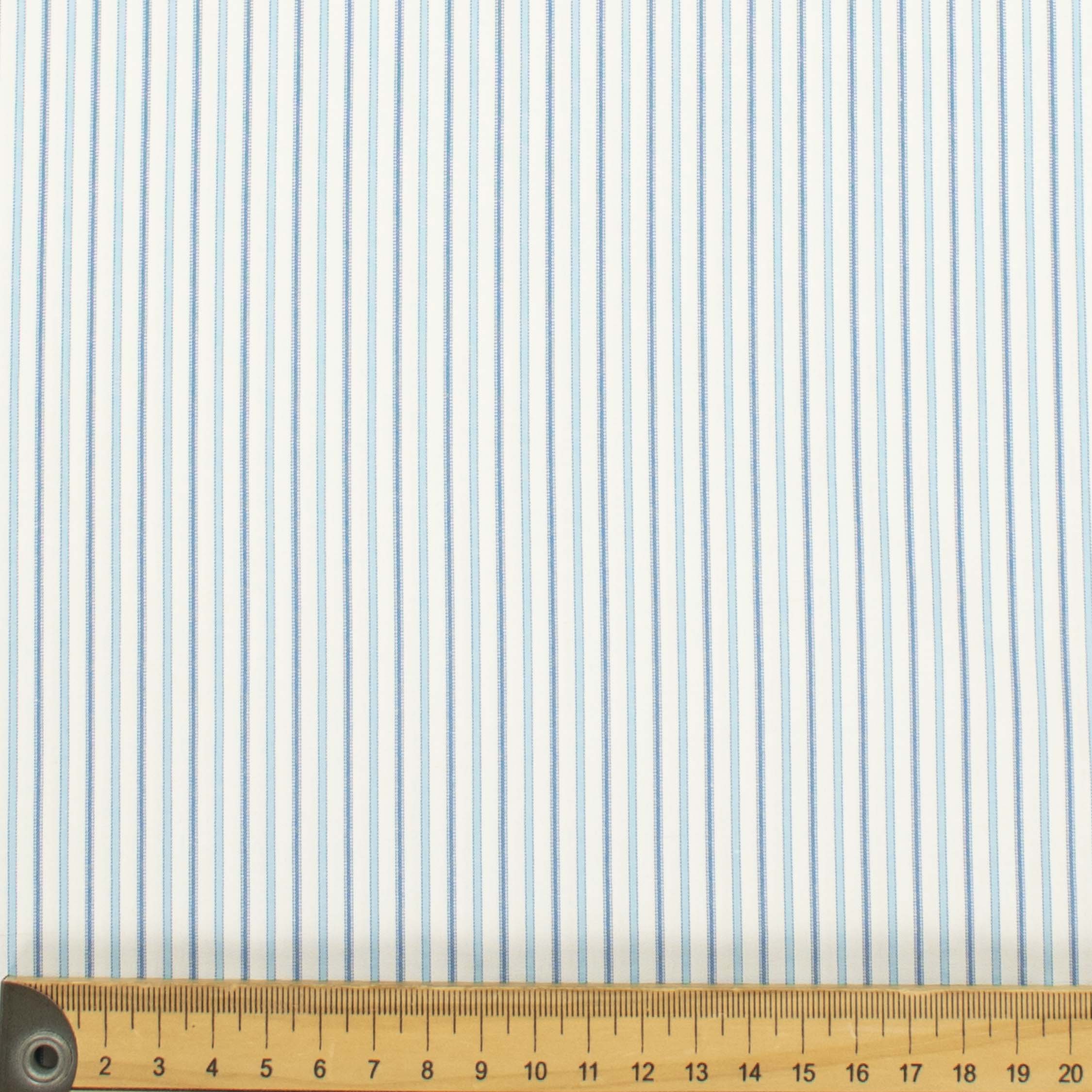 Stripes Shirting 150cm Design-54 Baby Blue & White