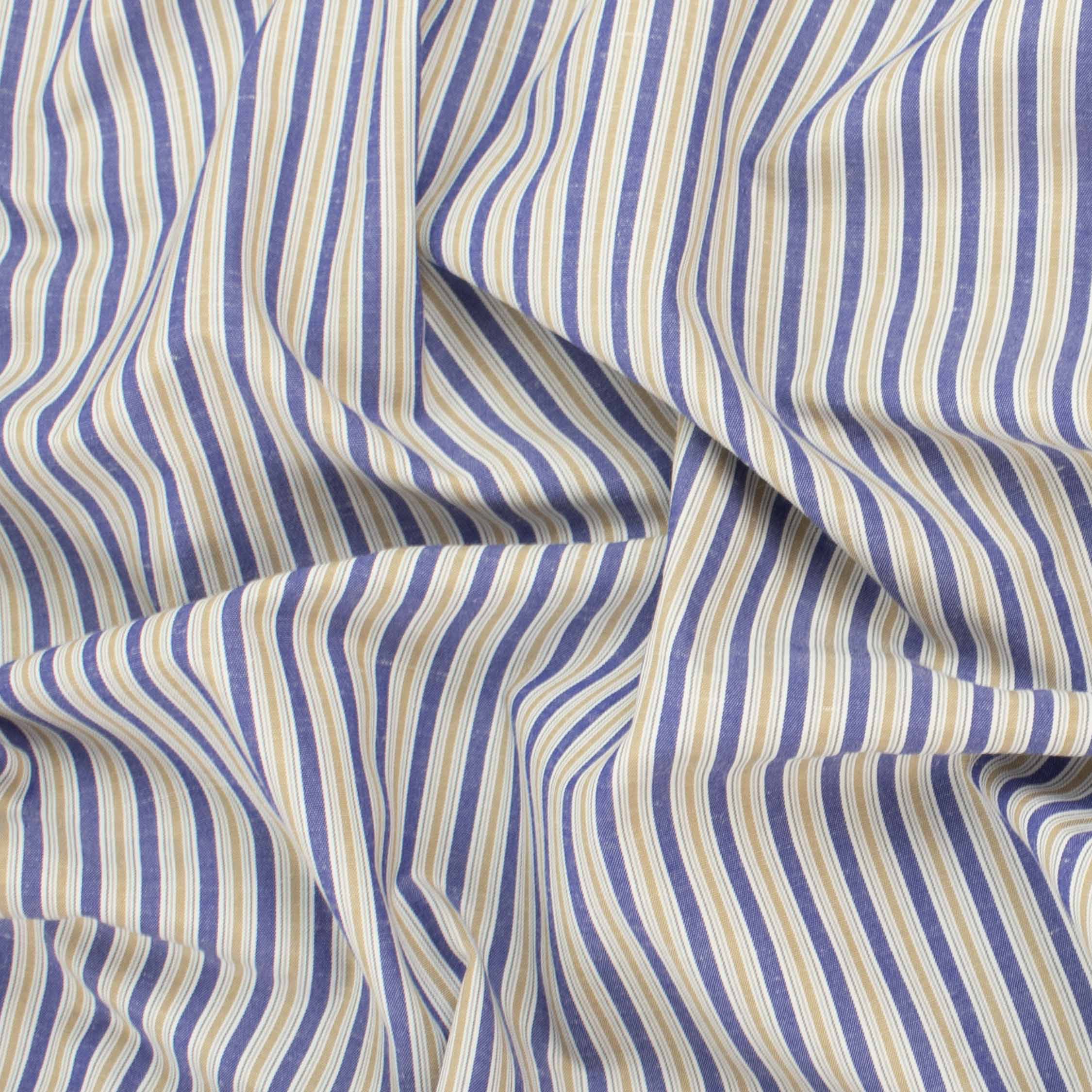Stripes Shirting 150cm Design-55 Purple & Beige