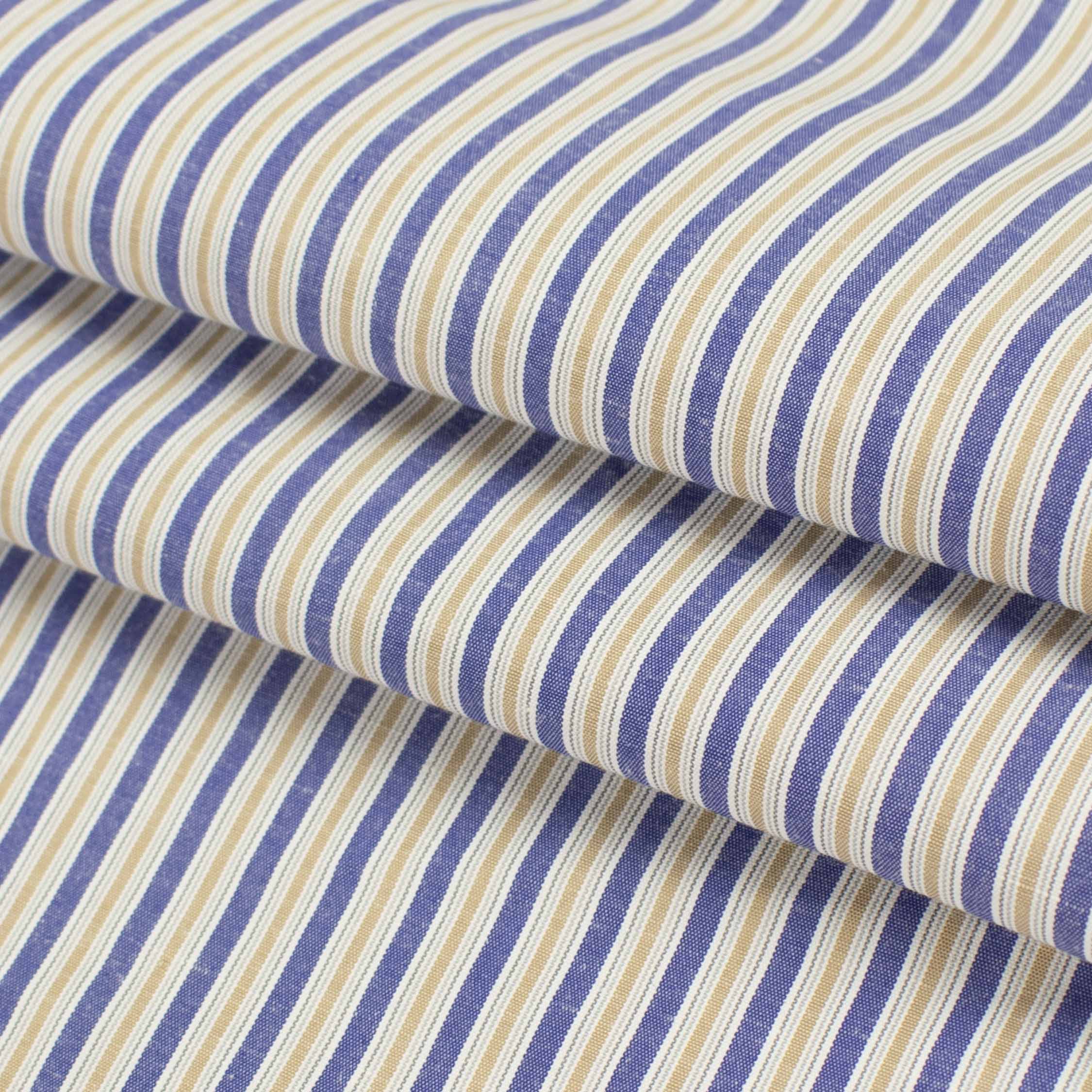 Stripes Shirting 150cm Design-55 Purple & Beige