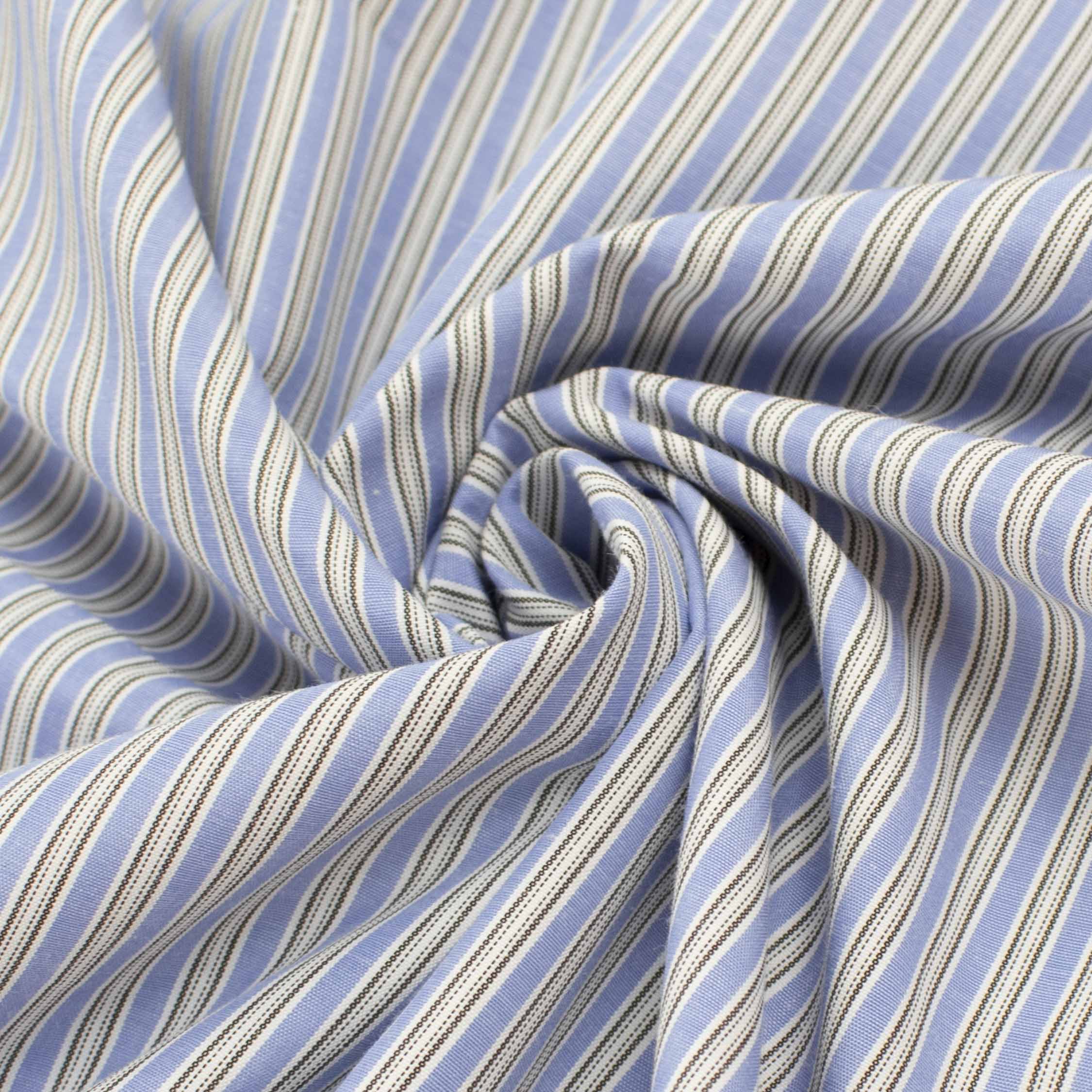 Stripes Shirting 150cm Design-56 Blue & Black