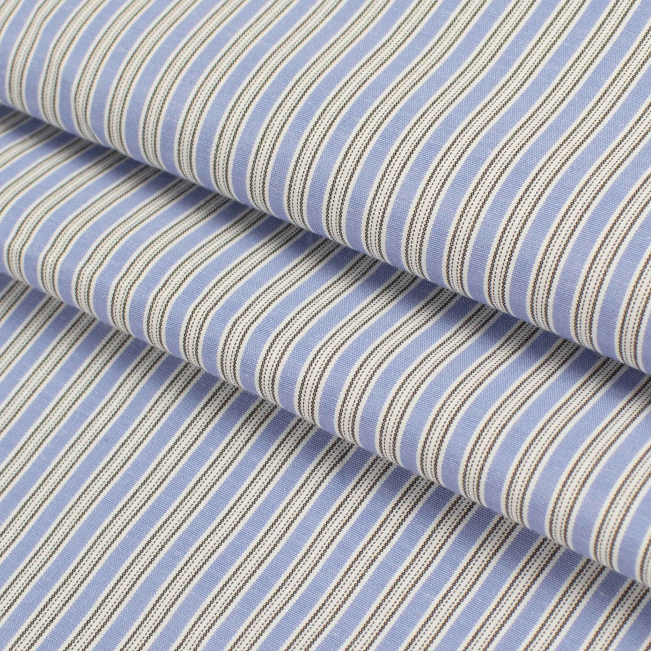 Stripes Shirting 150cm Design-56 Blue & Black