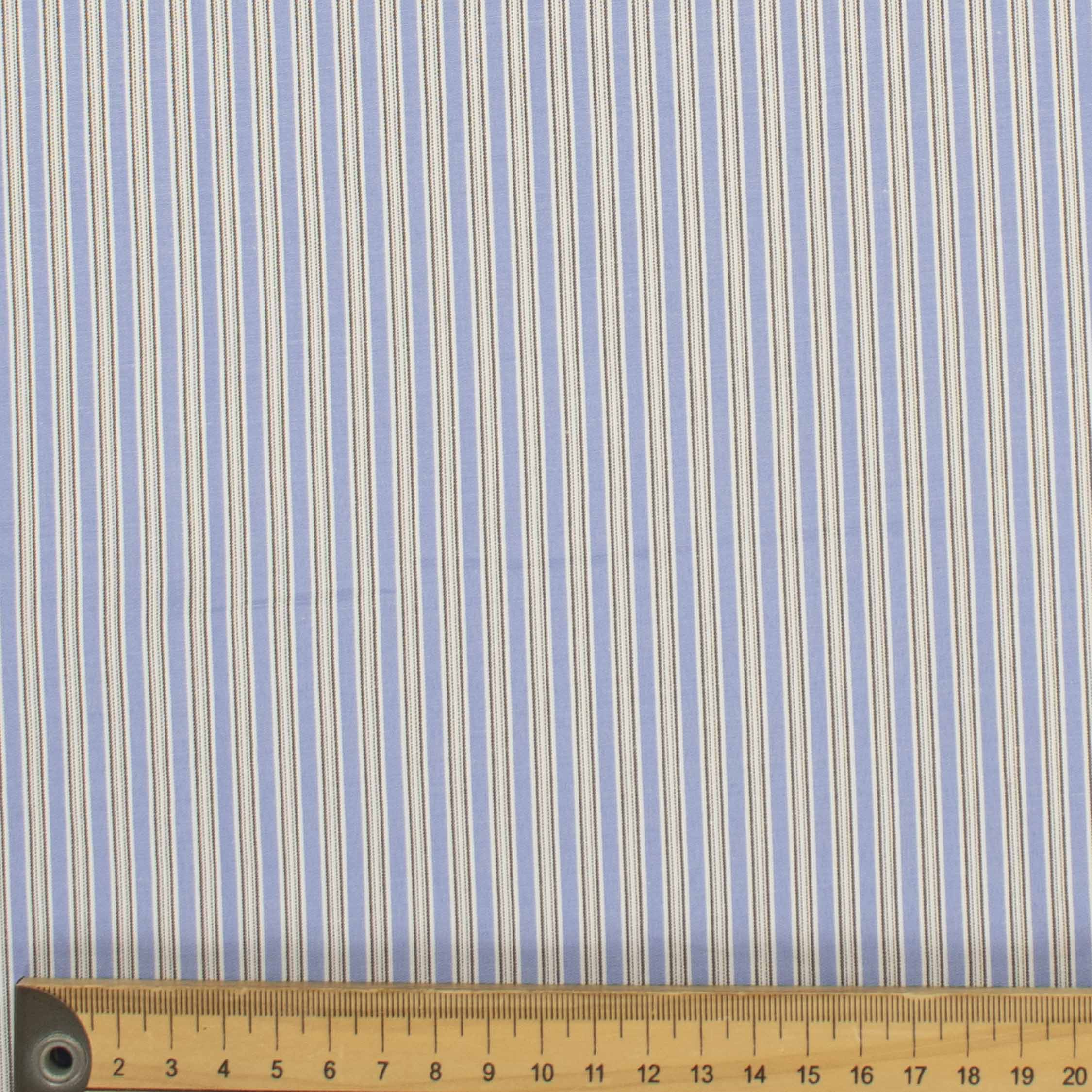 Stripes Shirting 150cm Design-56 Blue & Black