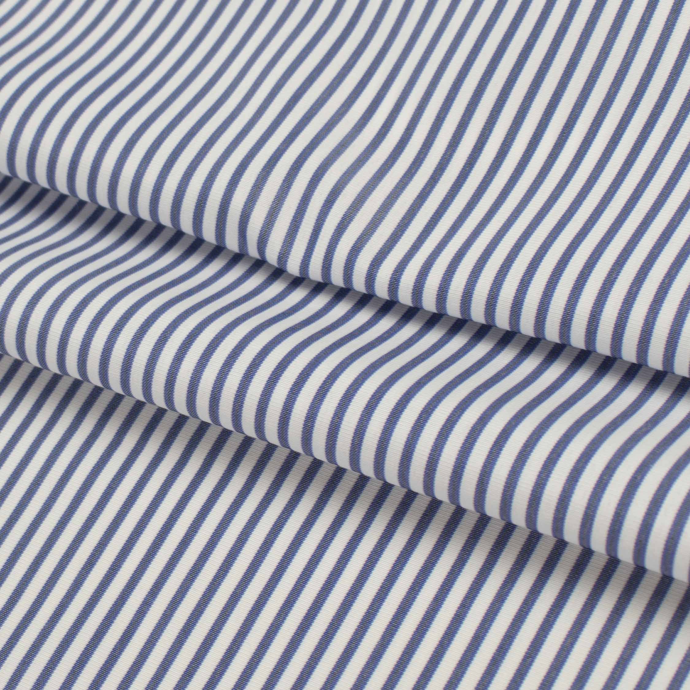 Stripes Shirting 150cm Design-6 Blue & White