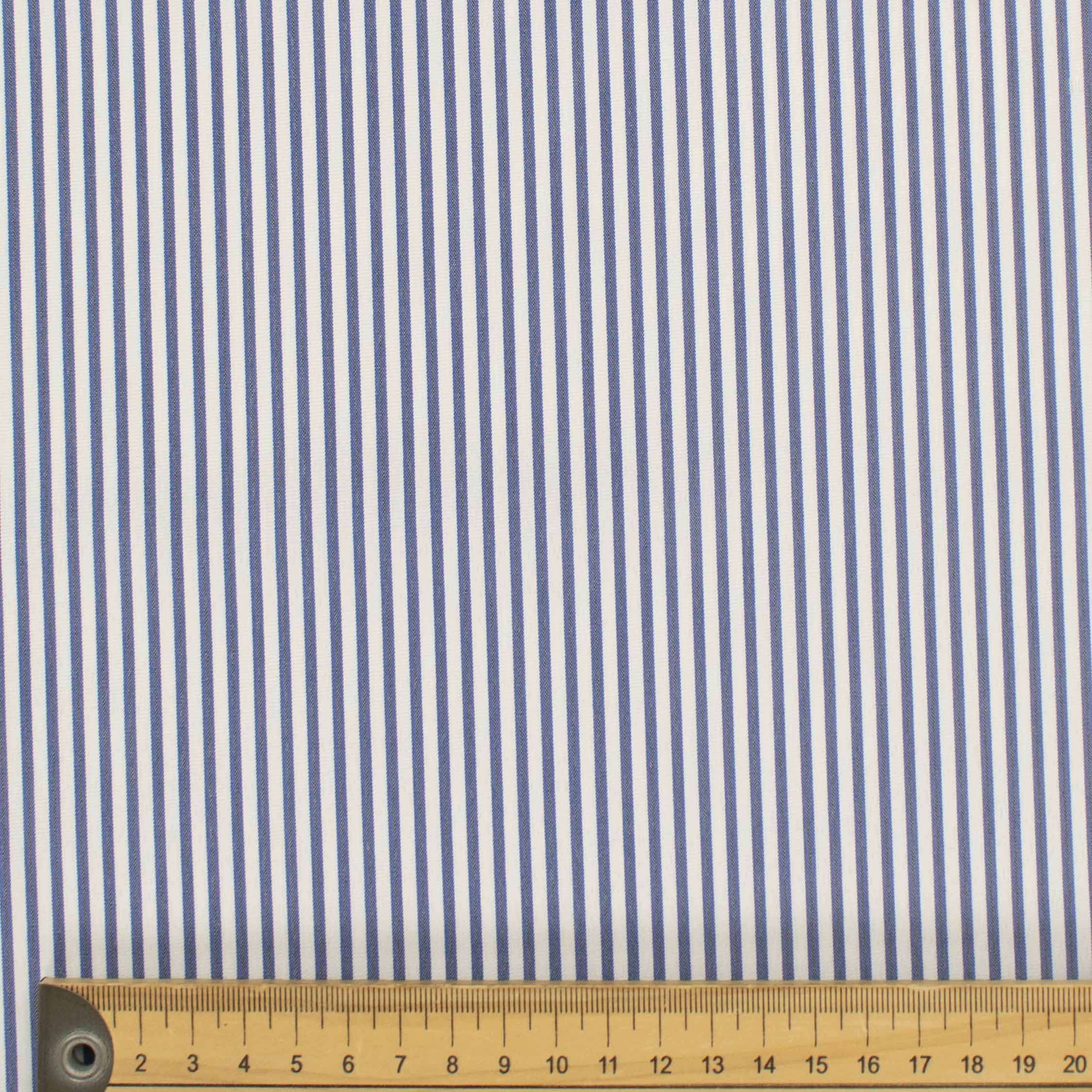 Stripes Shirting 150cm Design-6 Blue & White