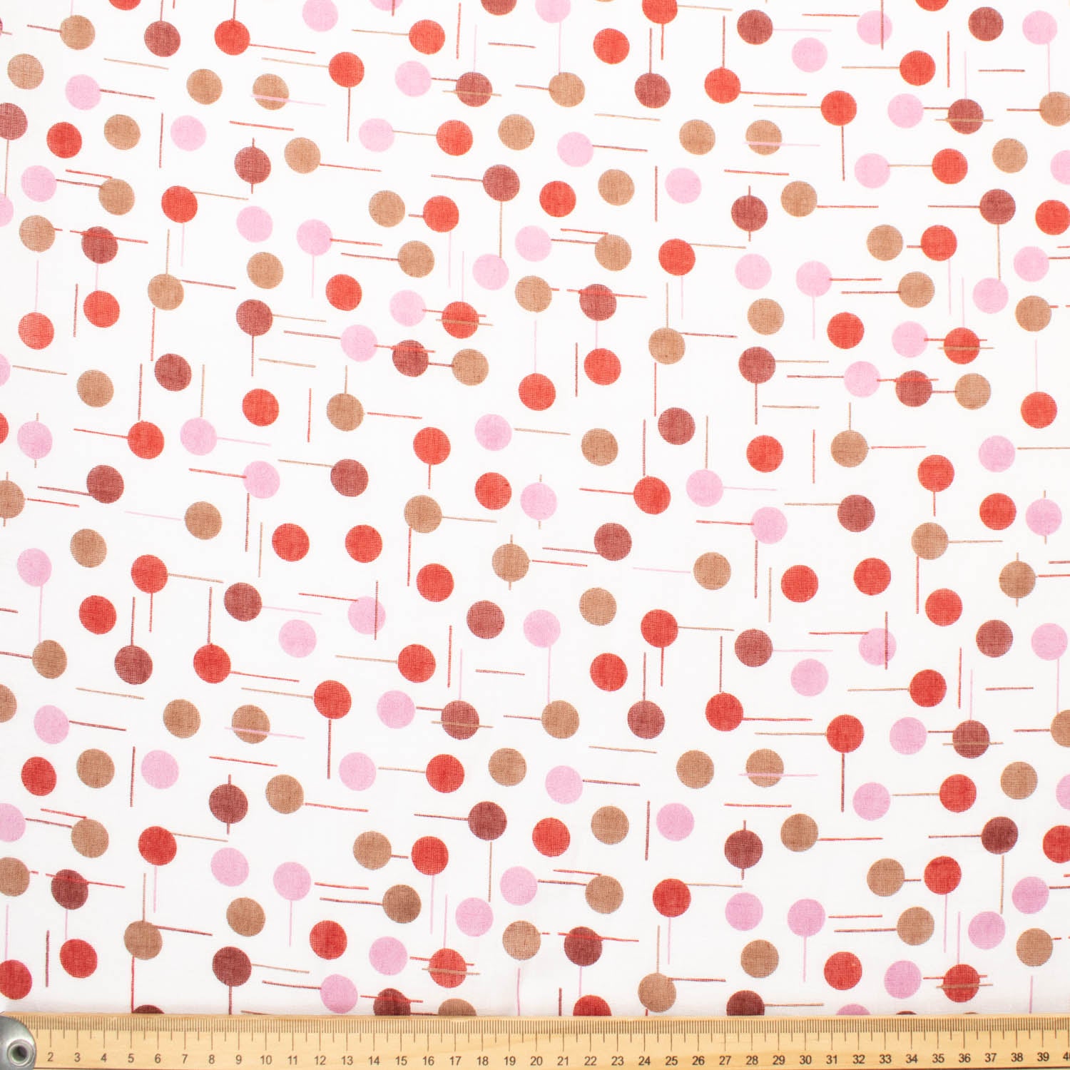 Printed Voile Red & Pink Dots
