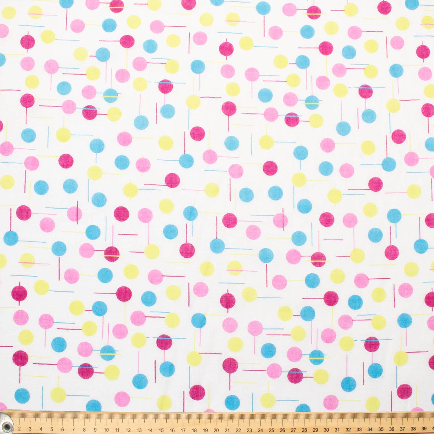 Printed Voile Blue & Pink Dots