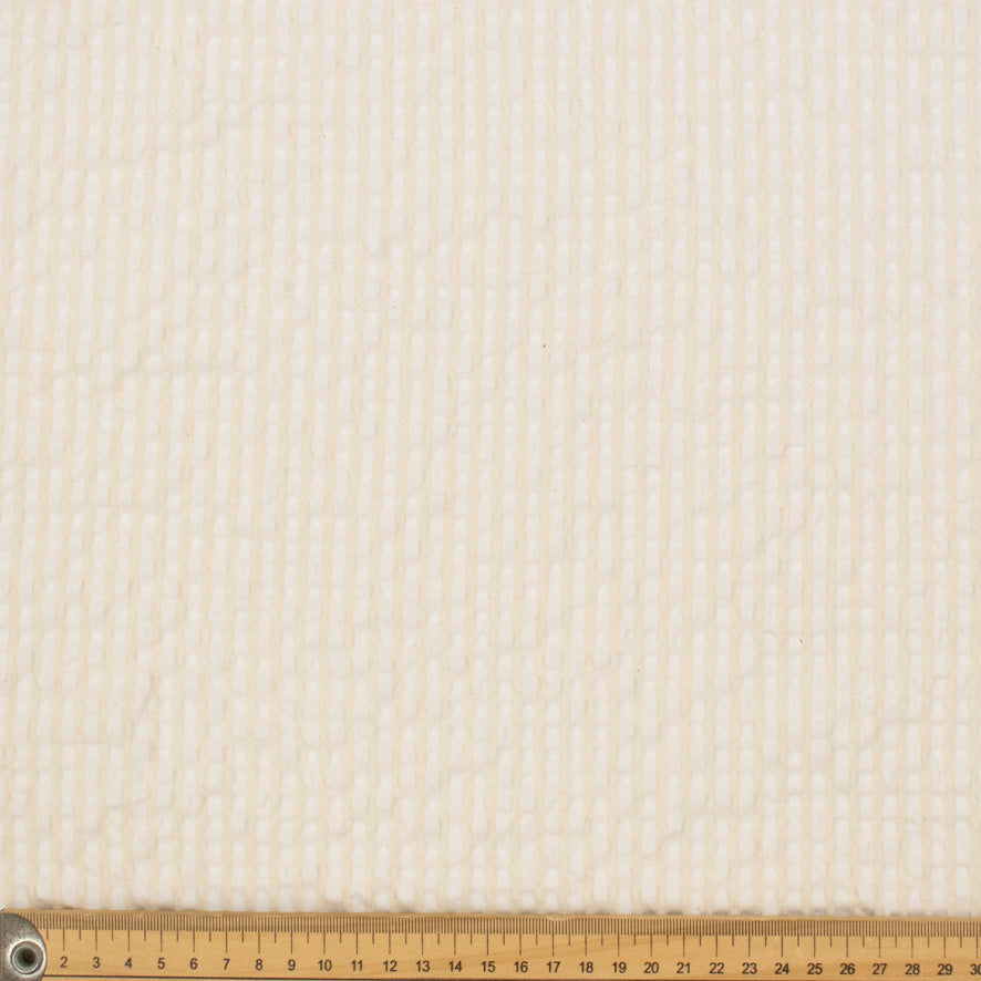 Puckered/Smocked White & Beige Checks Print