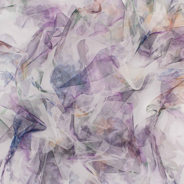 Digital Printed Fine Soft English Tulle Purple Blossom – Homecraft Textiles