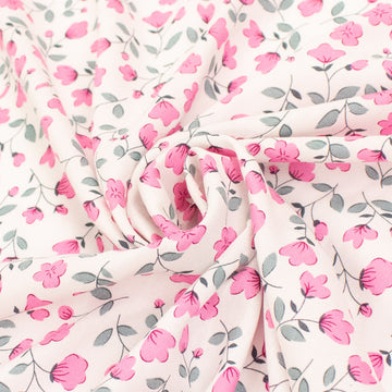Rayon Poplin Prints Design 31 Pink Mini Flowers