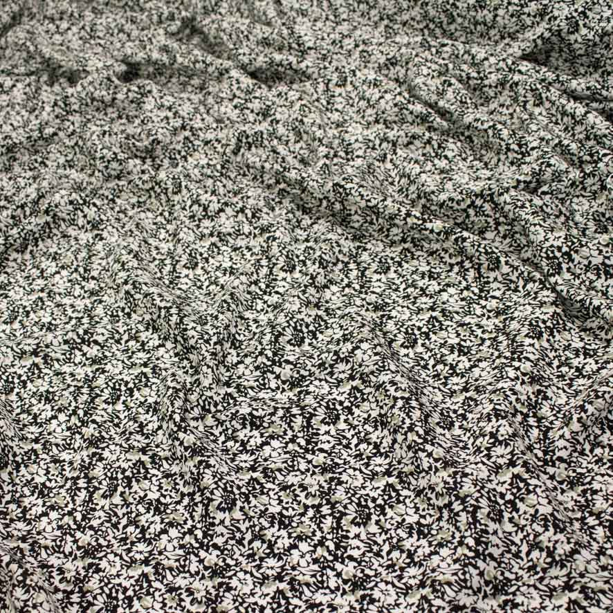 Rayon Poplin Prints Design 33 Black & Grey Florals