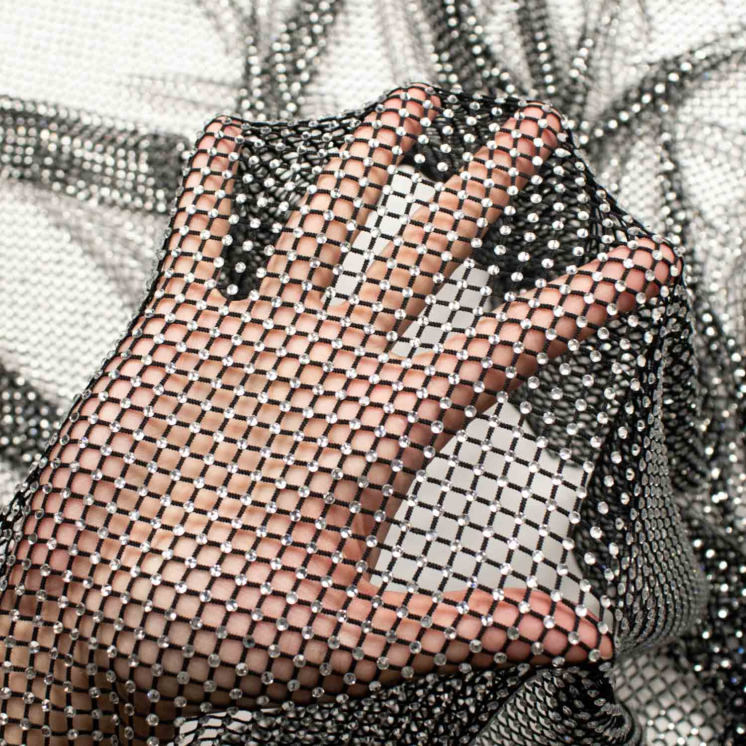 Rhinestone/Diamante Stretch Mesh
