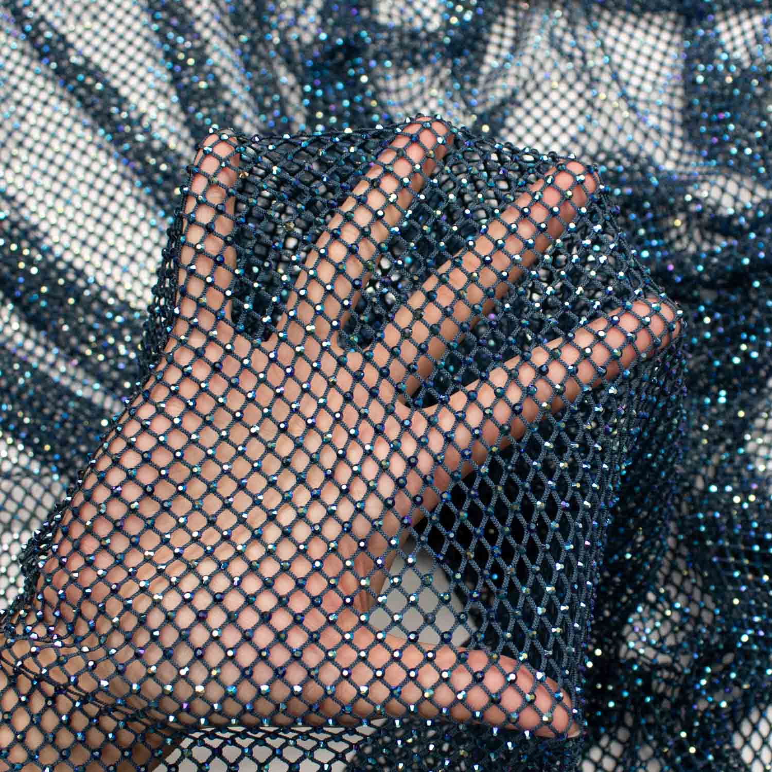 Rhinestone/Diamante Stretch Mesh