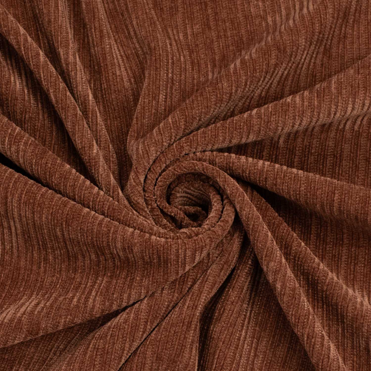 Ribbed Knit Velour Stretch Jersey