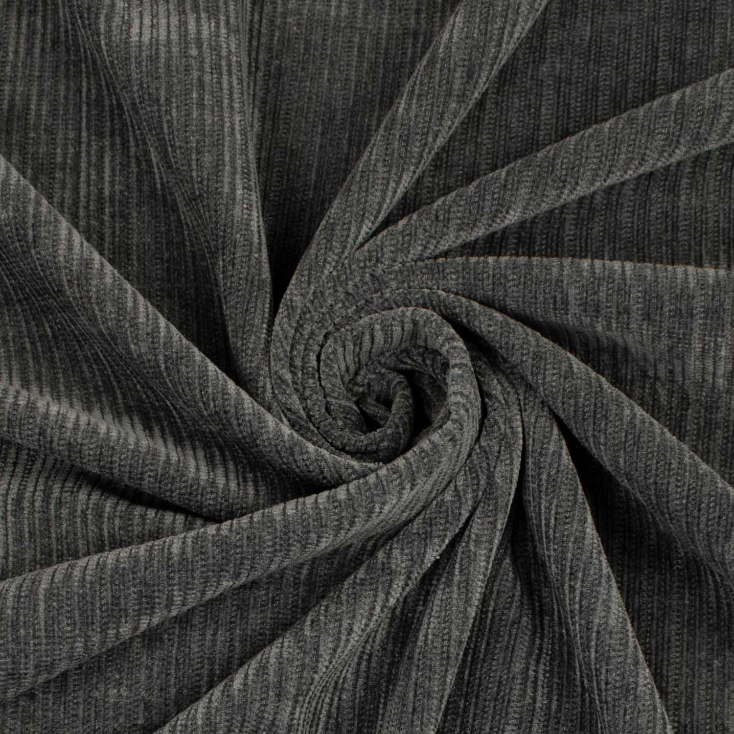 Ribbed Knit Velour Stretch Jersey