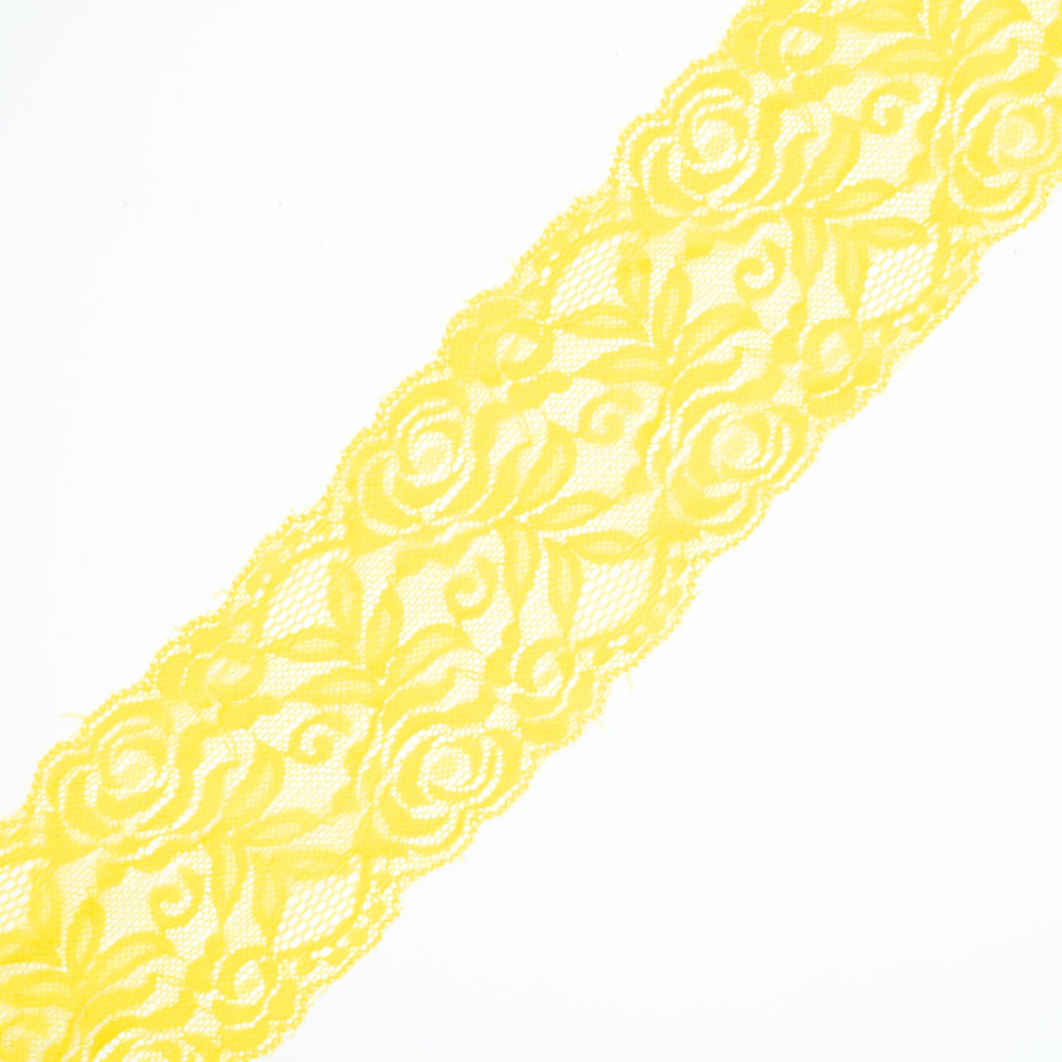 Rose & Leaves Stretch Lace Trim 8CM