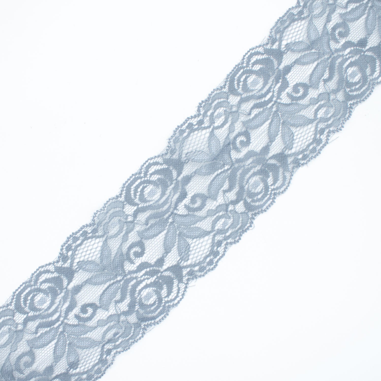 Rose & Leaves Stretch Lace Trim 8CM