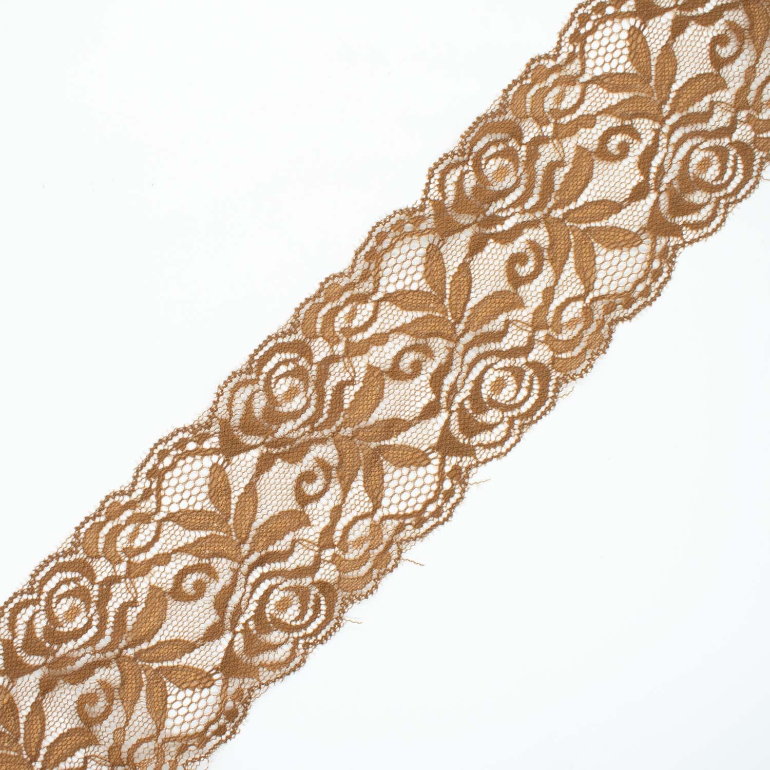Rose & Leaves Stretch Lace Trim 8CM