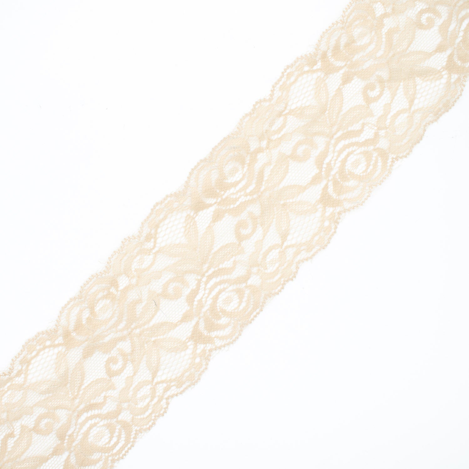 Rose & Leaves Stretch Lace Trim 8CM