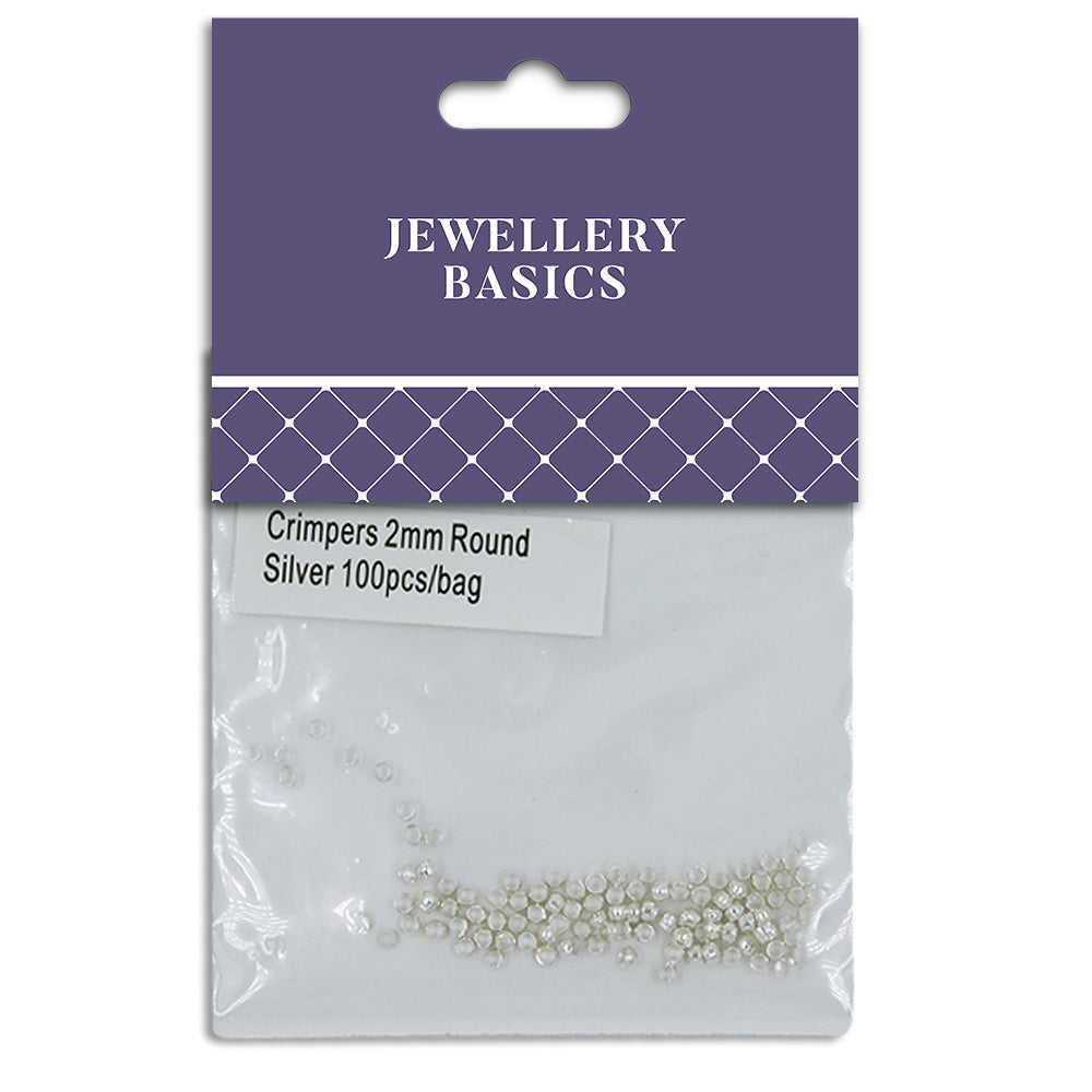 Round Crimpers 2mm Silver 100Pcs