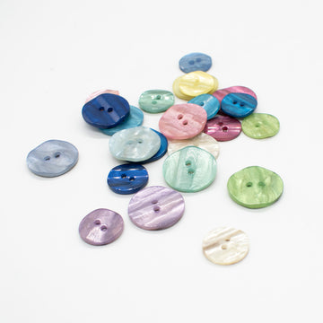 2 Hole Shiny Rippled Button