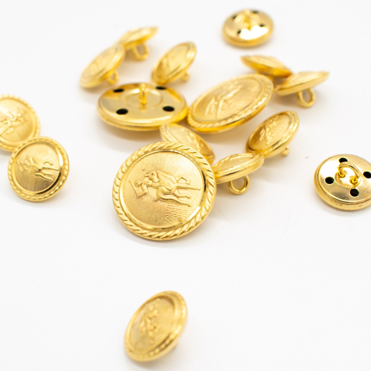 Matt Gold Polo Crest Metal Shank Button