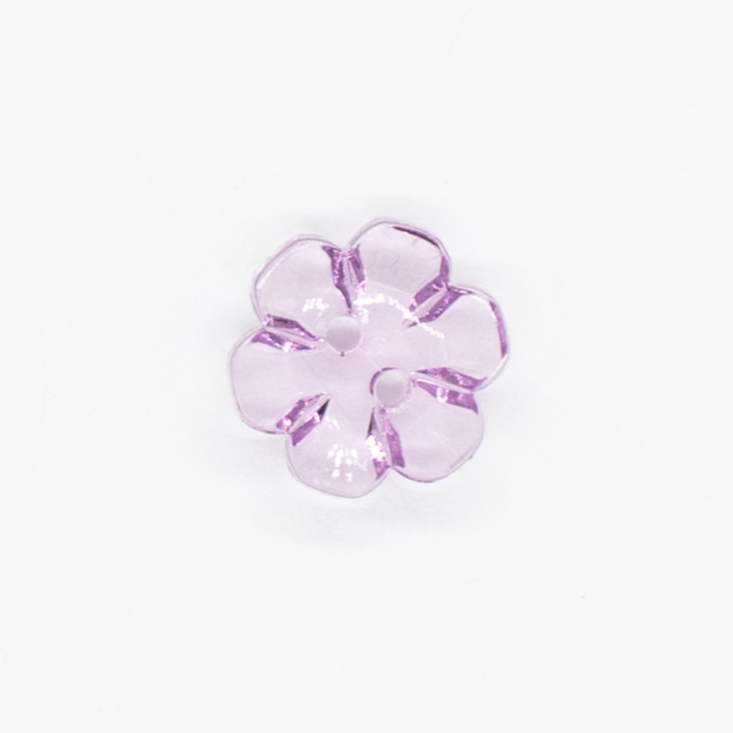 2 Hole Shiny Clear Button 15mm